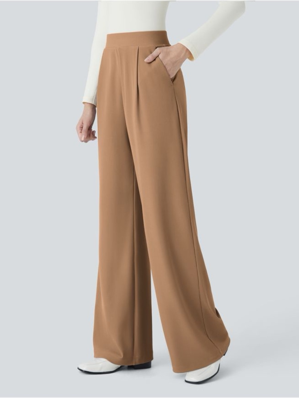 NWT Halara High Waisted MicroWaffle Wide Leg Pants